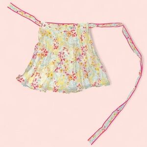 REISS LYLA BUTTERCUP PRINTED FLIPPY SKIRT